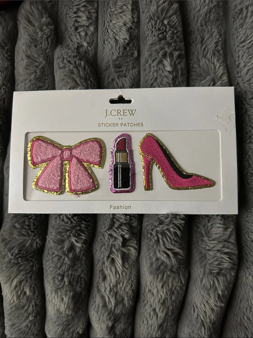 J. Crew Pink Bow, Lipstick & High Heel Embroidered Sticker Patches